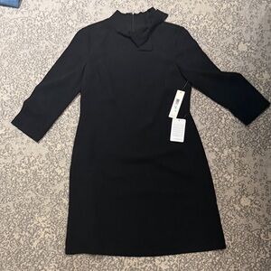 Eliza J Black Long-Sleeve Mock Neck Sheath Dress